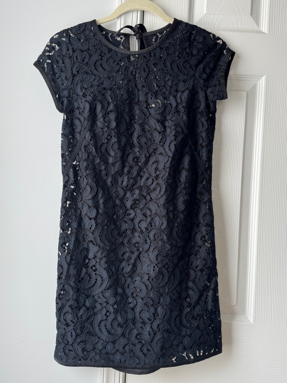 Women's Navy & Black Lace Sheath Dress - Picture 1 of 3